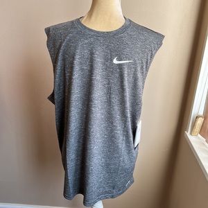NWT Nike Swim Men's Large Sleeveless Hydroguard Swim Shirt Gray